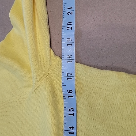 Chaps Size M Lemon Yellow Button Front Long Sleeve Sweater / Cardigan - Picture 6 of 9